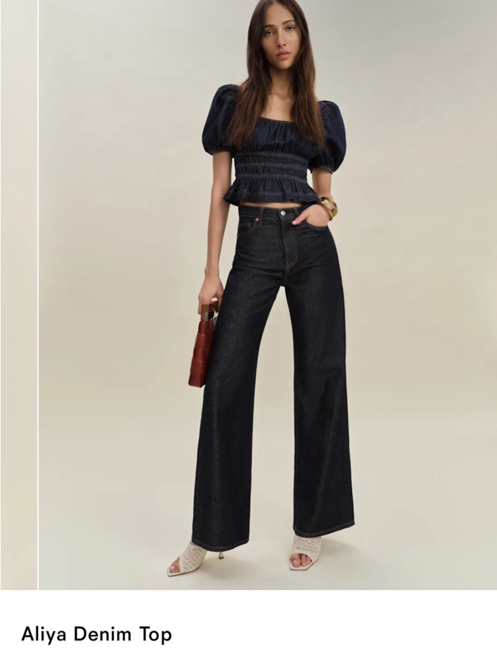 Reformation Aliya Denim Top Blue - Size S